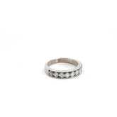 18k White Gold .50ct F VS2 (9) Princess Cut Diamond Milligram Bezel Band
